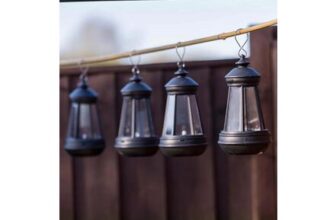 ValueLights 4 Pack Black Solar Lanterns