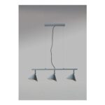 ValueLights Brisner Grey and Silver 3 Way over Table Ceiling Pedant Light