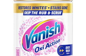 Vanish Gold Oxi Action Stain Remover and Whitening Booster Powder – 470g (£2.70/£2.55 S&S)