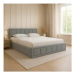 Vanita Upholstered Ottoman Storage Bed Frame Light Grey