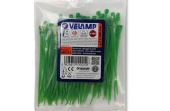 Velamp Plastic Cable Ties 100mm x 2.5mm, Green Electricians Cable Strap, 100mm Nylon Cable Ties, 100 Pieces