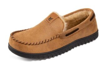 VeraCosy Mens Classic Moccasin Slippers