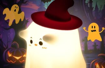 Vibbang Ghost Silicone Lamp, Creative Wizard Silicone Light, Rechargeable Night Lamp, Halloween Ghost Night Light, Cute Night Light for Kids, Funny Room Decor Halloween Gifts