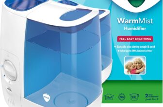 Vicks Warm Mist Humidifier – 3.8 litre tank – More comfortable sleep and easy breathing – Up to 99% Bacteria-Free mist – Rooms up to 37m2 – Bedroom suitable – Essential oil pad included – VH845