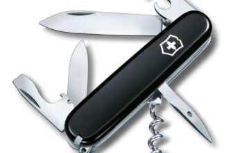 Victorinox Spartan Swiss Army Knife, Camping Pocket Knives, Medium, Multi Tool, 12 Functions, Blade, Bottle Opener, Black