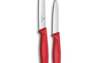 Victorinox Swiss Classic paring Knife Set, 2-piece Straight Blade and Serrated Edge, Stainless Steel, Swiss Made
