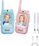 Video Walkie Talkies for Kids 2 Pack, Rechargeable Long Range Walkie Talkies with Screen Display & Voice Changer, Fun Kids Toys Age 6-12, for Boys and Girls