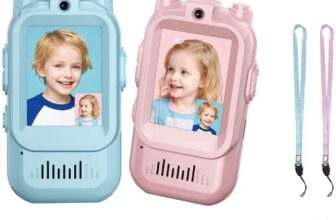 Video Walkie Talkies for Kids 2 Pack, Rechargeable Long Range Walkie Talkies with Screen Display & Voice Changer, Fun Kids Toys Age 6-12, for Boys and Girls