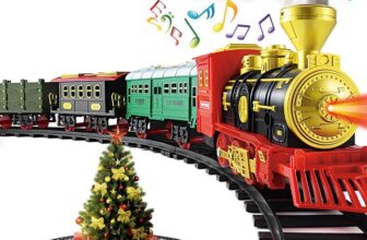 Vintage Steam Train Set with Lights & Sounds for Kids 3-8, Ideal Christmas Gift, Fun & Educational Toy