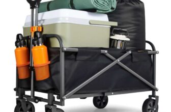 VonHaus Festival Cart on Wheels Foldable Portable 70L Camping Trolley with 100Kg Weight Capacity