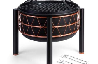 VonHaus Fire Pit 2 in 1 Firepit with BBQ Cooking Grill – Sold / Shipped by Vonhaus UK