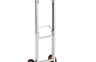 VonHaus Sack Truck Folding Hand Trolley – Industrial Aluminium 90kg Folding Sack Barrow for Convenient Lifting & Moving