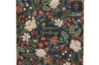 WHSmith Winter Foliage Boxed Christmas Cards 1 Design 10 Pack