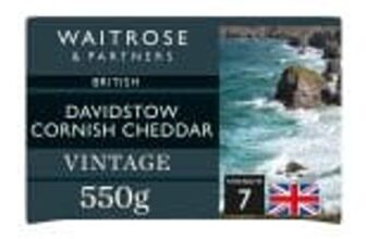 Waitrose Davidstow Cornish Vintage Mature Cheddar Cheese Strength 7 Large550g