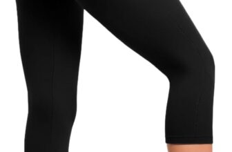 Walifrey High Waisted Capri Leggings for Women UK with Pockets 3/4 Length Opaque Gym Leggings for Yoga Workout