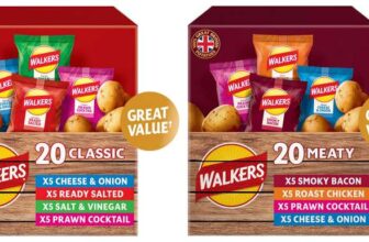 Walkers Classic/Meaty Variety Multipack Crisps Box 20x25G