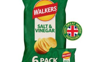 Walkers Salt & Vinegar Multipack Crisps 6x25g