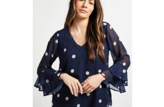 Wallis Polka Dot Flute Sleeve Top