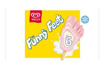 Walls Funny Feet Strawberry & Vanilla Ice Cream Lollies 6x79ml