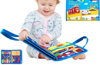 Warmiehomy Busy Board Montessori Toys for Toddlers, Educational Learning Activity Sensory Board for 1 2 3 Year Old Boys Girls, Preschool Learning Activity Toy Kid Travel Essentials for Travel Gifts