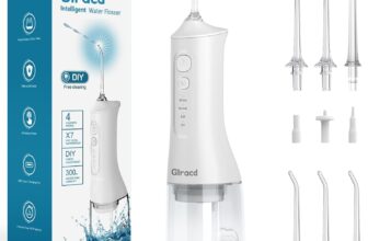 Water Flossers for Teeth Cordless,Professional Electric Flosser Featuring Waterfall Microbubble Technology with DIY Modes,White Waterproof Dental Water Jet Flosser for Oral Cleaning and Braces Care