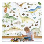 Watercolor Dinosaur Wall Stickers Peel and Stick Vinyl Decal