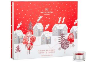 Wax Lyrical Advent Set 24 Scented Tealights and Glass Holder 4 Seasonal Fragrances (£8.55 S&S)
