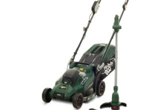 Webb Eco 20v33cm Lawnmower & Line Trimmer 4Ah Batt & Charger