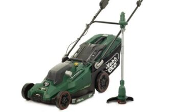 Webb Eco 40v43cm Lawnmower & Line Trimmer 4Ah Batt & Charger