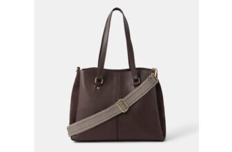 Webbing Strap Faux Leather Shoulder Bag.