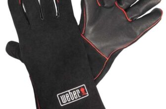 Weber 17896 Leather BBQ Glove, Black, 2 Count (Pack of 1)