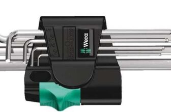 Wera 05022181001 Hex-Plus Key Set 950 PKL/7 SM N High Torque with Ball-end, Metric Long Chrome Plate, 1.5 mm-6 mm, 7-Piece
