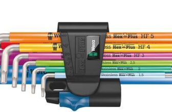 Wera 3950/9 Hex-Plus Multicolour HF Stainless 1 L-Key Set, Metric, Stainless Steel, with Holding Function, 9 Pieces – 05022699001