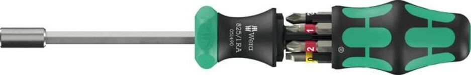 Wera Kraftform Kompakt 27 RA 1 Screwdriver & Bits, 6 Pieces – 05051517001