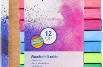 Westcott chalk Pack of 12 Colourful 1.2 cm Diameter Blackboard Chalk Low Dust & Easy to Wipe Clean 8.5 cm Long