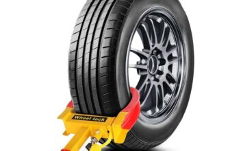 Wheel Lock Clamp Heavy Duty Anti-Theft Parking Boot – Red & Yellow (1 Pack)