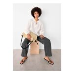 White Broderie v Neck Blouse