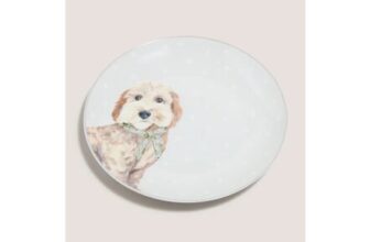 White Cockapoo Dinner Plate