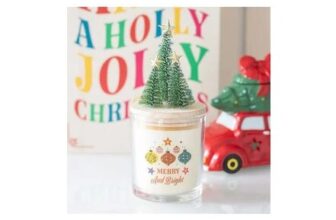 White KDMD Merry and Bright Bauble Cinnamon and Spice Candle