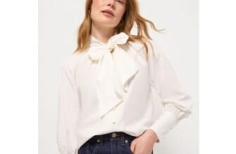 White Poplin Bow Neck Shirt