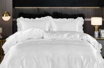 White Silk Bedding Set Ruffle Duvet Cover King Size 3 Pieces Luxury Smooth Microfiber Quilt Cover with 2 Pillowcases 220x230cm