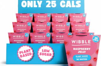 Wibble Jelly Pots, Raspberry, 12 Pack, Plant Based, 25 Cals, Low Calorie, Low Sugar, Vegan, Vegetarian, Jello