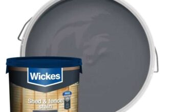 Wickes Shed & Fence Timbercare 9L – Silver Pebble / Green / Charcoal / Red / Brown – Free C&C