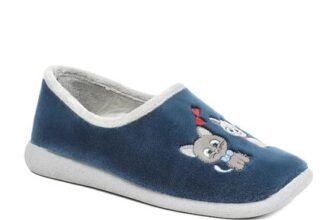 Wide Fit Soft Full Cat Slippers – Navy