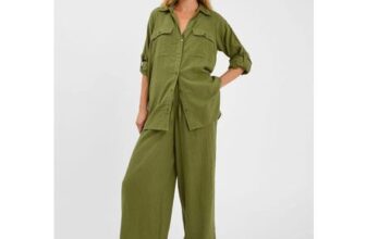 Wide Leg Beach Trousers Green