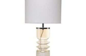 Willow Ribbed Glass Table Lamp, Champagne