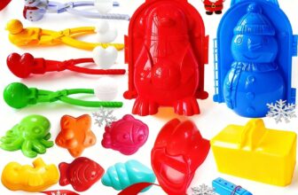 Winter Snowball Tool Kit for Kids with Handle for Snow Ball Maker Shapes for Kids Winter Outdoor Beach Toy with Snowball Launcher, Duck Snowball Maker, Animal Sand Moulds for Kids