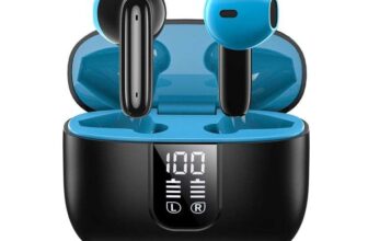 Wireless Earbuds Bluetooth 5.3 with Active Noise Cancellation Sweat-Resistant Lightweight Design – Black/Blue H2O-RIPT-LIT-BLK