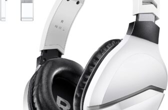 WolfLawS Wireless Gaming Headset with Noise Canceling Microphone for PS5, PC, PS4, 2.4GHz/Bluetooth Gaming Headphones with USB and Type-c Connector, 48h Battery Life, Wired Mode for Controller