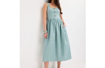 Womens Light Blue 2 in 1 Cotton Dress